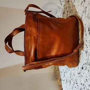 Dark Tan Leather Crossbody Purse - Margot New York